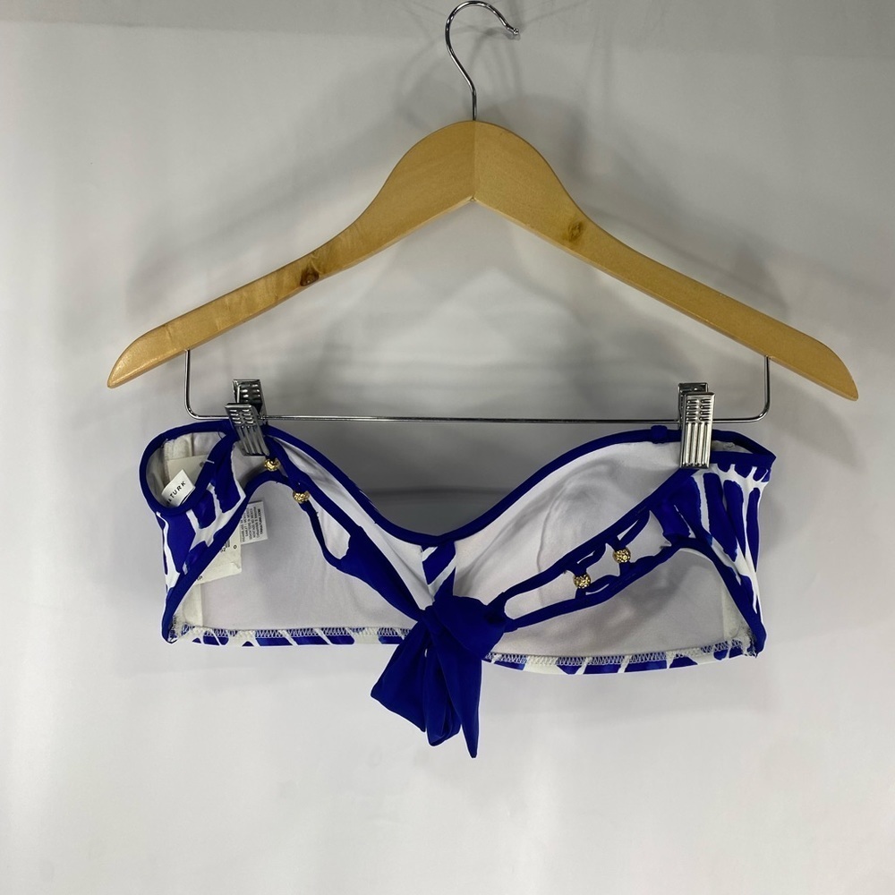Trina Turk Size 14 Algiers Blue Bandeau Bikini Top - Picture 3 of 3